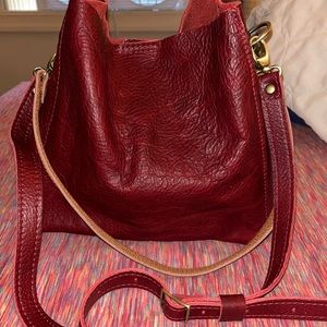 Portland Leather Goods beautiful sangria bucket bag
